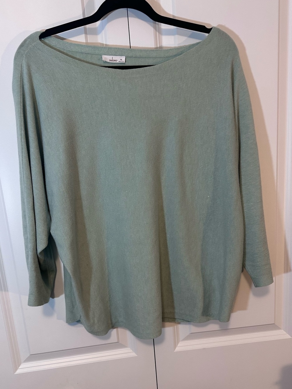 Milano Essential Sage Green Soft Knit Dolman Sweater XL